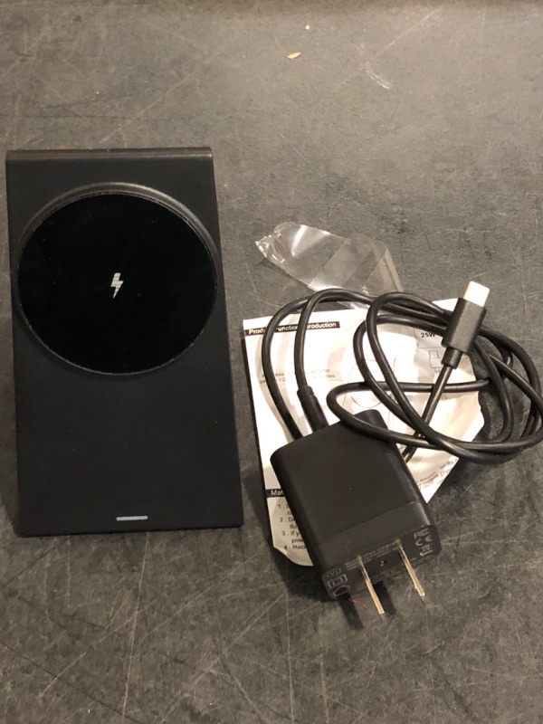 Photo 1 of MagSafe Charger Stand,20W Fast Magnetic Wireless Charging Station with 25W PD Adapter?Stickable Desk Wireless Charger for iPhone 16/15/14/13/12 Pro/Pro Max Series