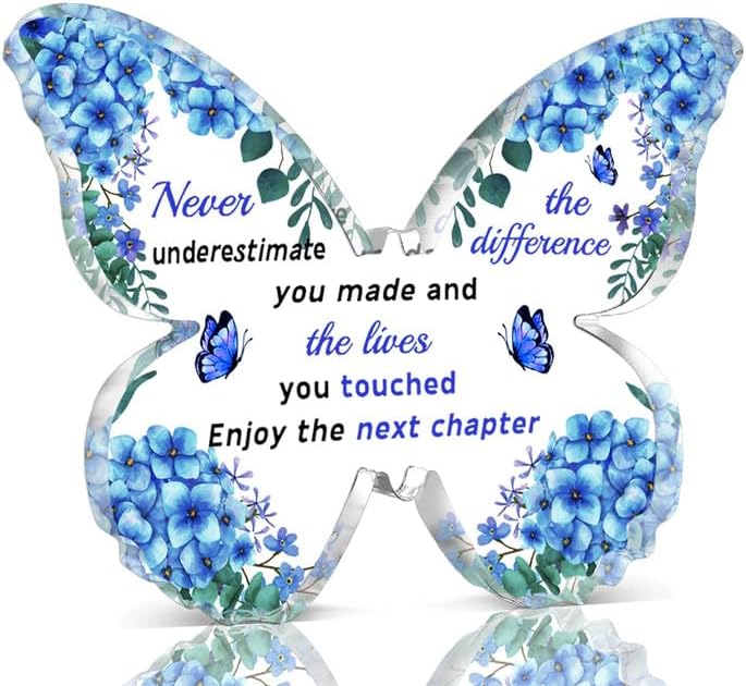 Photo 1 of Retirement Gifts For Women Mothers Day Gift Butterfly Secret Gifts Happy Retirement Leaving Gifts For Coworkers Acrylic Keepsake For Female Boss Retired Mom Enjoy The Next Chapter