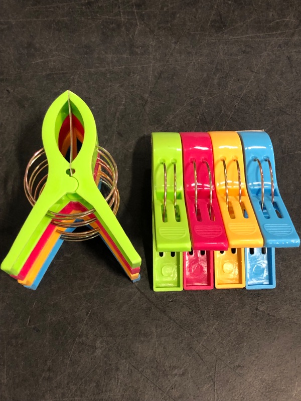 Photo 1 of ECROCY Towel Clips for Beach Chairs Heavy Duty, 8 Pack Chair Clips for Beach Towels Non-Slip, Waterproof Towel Holder in Bright Colors, Wonderful Cruise Essentials for You