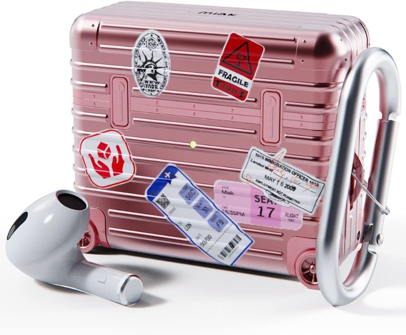 Photo 1 of Miak for Airpods 3rd Generation Case with Shock Resistant, Protective Cover and Charging Friendly, Rose Pink