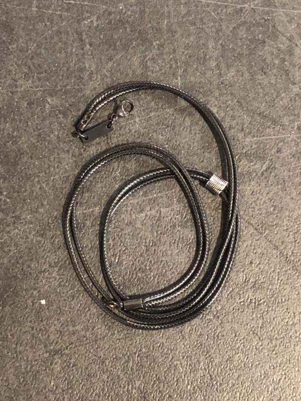 Photo 1 of Galis Choker Necklace for Men - Black Leather Cord with Small Stainless Steel Bead Pendant, Stylish Mens Jewelry, Choker Surfer Necklaces, Gifts for Him - 17"