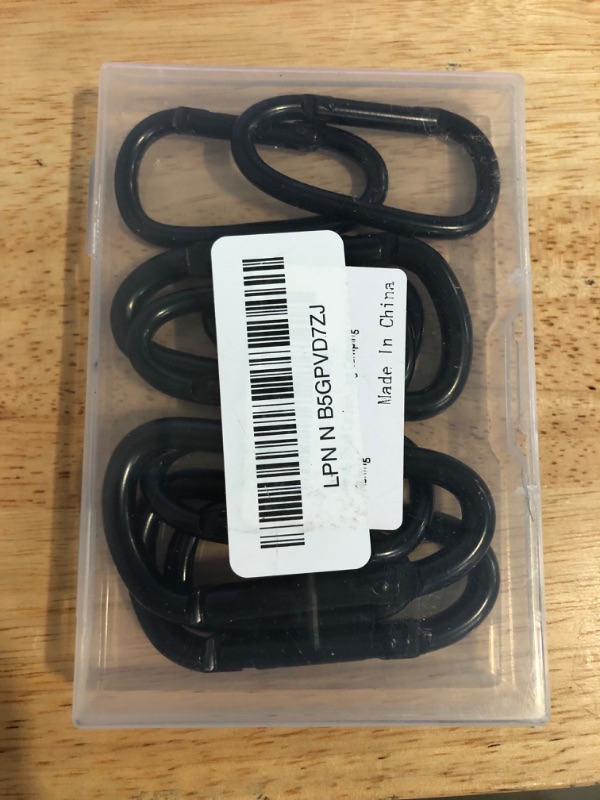 Photo 1 of Black Carabiner Clip, Includes Mini 2 Inch Carbineers, Small 2.3" D Ring Clip, Large 3 Inch Carabiner Heavy Duty, Aluminum Caribiner Keychain Hook for Backpack Hiking Camping