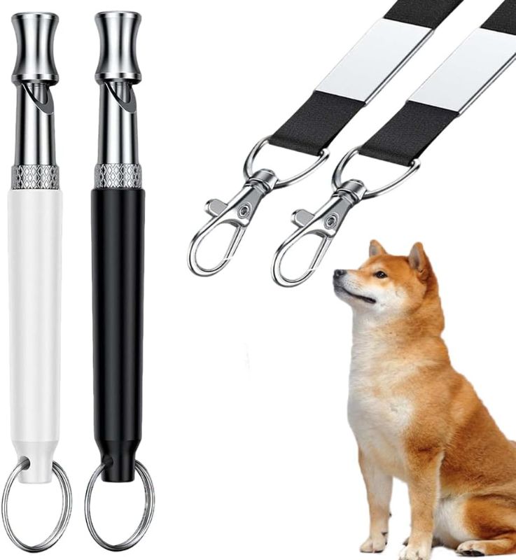Photo 1 of Dog Whistle to Make Dogs Come to You, 2 Pcs Professional Dog Training Whistles to Call Your Dogs, Adjustable Ultrasonic Silent that Only Dogs Can Hear, Pet Training Whistle with Lanyard for Recall (C)