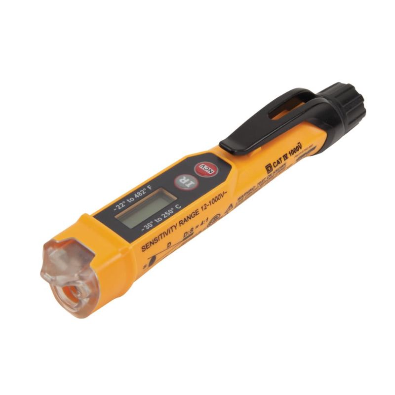 Photo 1 of Klein Tools NCVT-4IR Non-Contact Voltage Tester, 12 - 1000V AC Pen with IR Thermometer -22 to 482-Degree Fahrenheit, LED and Audible Alarms, Pocket Clip
