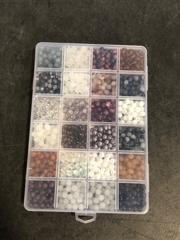 Photo 1 of XSEINO About 1200PCS 6mm Glass Beads Bracelet Making Kit,24 Assorted Black and White Series Colorful Crystal Beads for Bracelet and Jewelry Making and DIY Crafts,Friendship Bracelets
