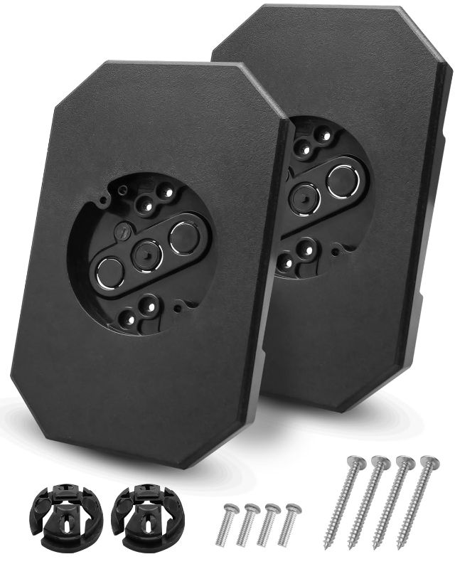 Photo 1 of 2 Pack of 8141DBL Siding Light Mounting Block Bracket Black with Built-in Electrical Box, Fit for 1/2 inch Outdoor Mounting Plate Vinyl and 4 inch Siding
