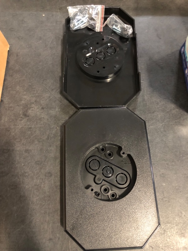 Photo 1 of 2 Pack of 8141DBL Siding Light Mounting Block Bracket Black with Built-in Electrical Box, Fit for 1/2 inch Outdoor Mounting Plate Vinyl and 4 inch Siding