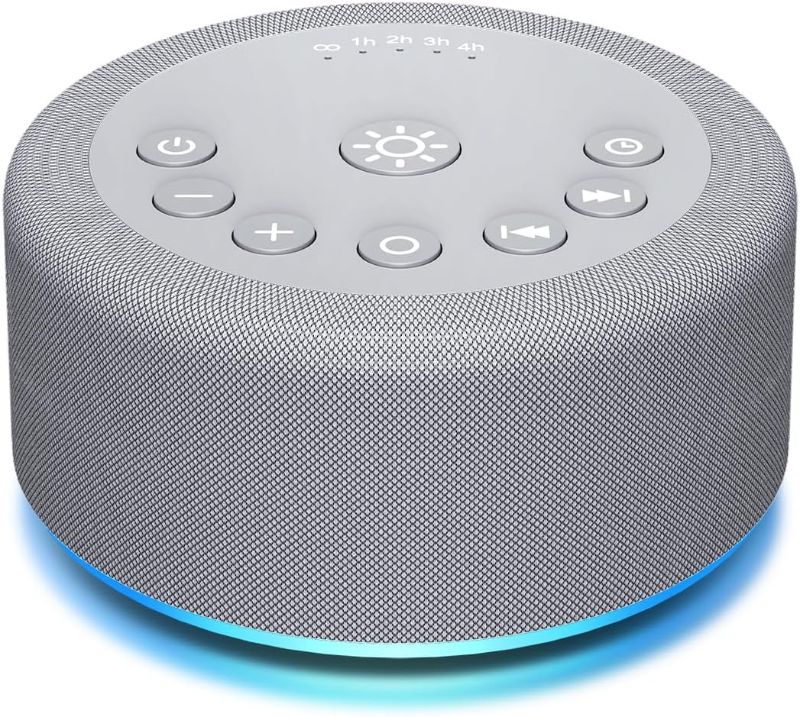 Photo 1 of Sound Machine Night Light White Noise Machine 30 Non Looping Sounds 12 Lights 5 Timers 36 Adjustable Volume Memory Function Brown Noise Sleep Sounds Machine for Baby Kids Adult & Home Office Travel