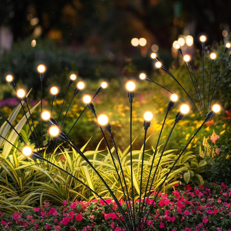 Photo 1 of Solar Lights Outdoor Decoration, Waterproof Xmas Outdoor Lights Decor for Yard, Patio, Garden, and Front Porch, 60 LEDs Swing with The Wind (6 Pack, Warm White)