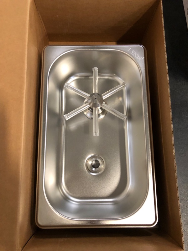 Photo 1 of YBB Pitcher Rinser Cup Washer Glass Cleaning Rinser with Side Sprays, Drain and Drip Tray for Bar Coffee Shop (10.4×6.5×2.6")