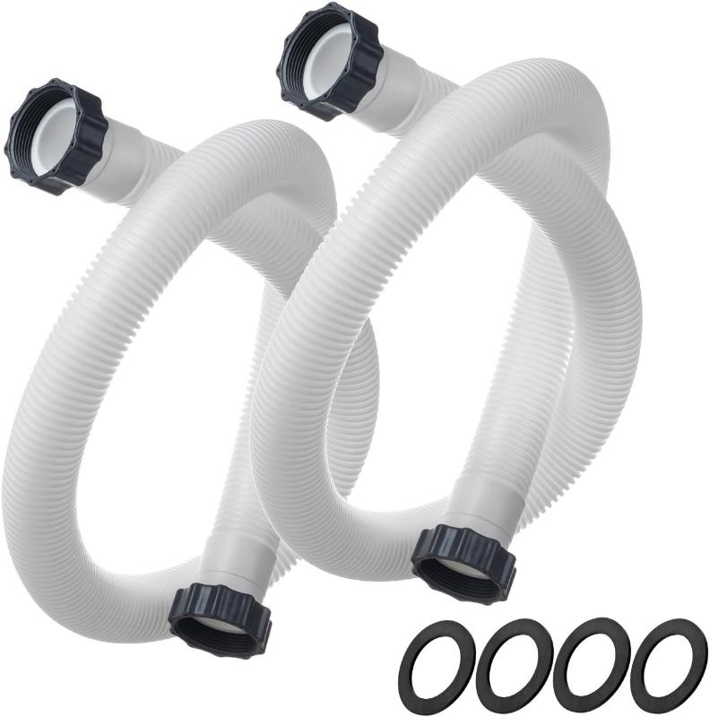 Photo 1 of 1.5" Pool Pump Hose for Intex Sand Filter Pumps & Saltwater Systems, 29060E Pool Filter Hose for Intex & Coleman Above Ground Pools Parts- 59" Long replacement hoses (Set of 2)
