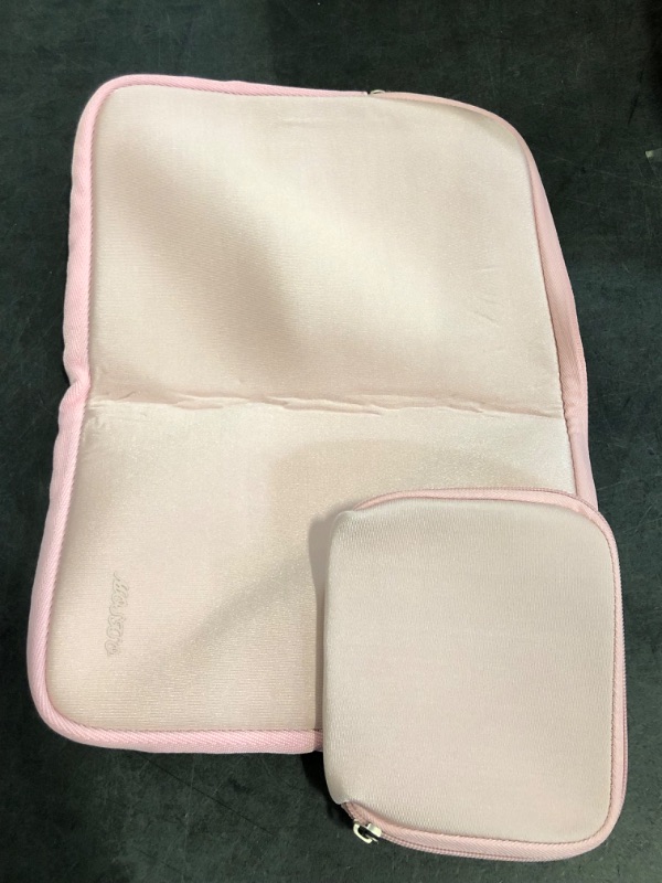Photo 1 of MOSISO Laptop Case 15 inch, 15 inch Laptop Sleeve Bag Compatible with MacBook Air 15 M4 A3241 M3 A3114 M2 A2941 2025 2024 2023, Dell XPS 15, Neoprene Computer Sleeve Bag with Small Case, Baby Pink