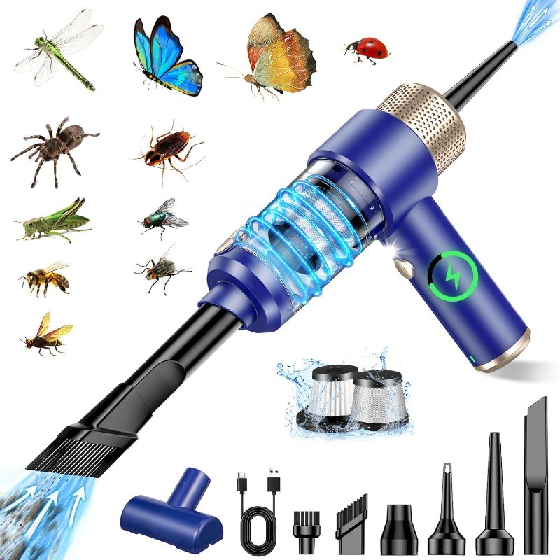 Photo 1 of 2025 Bug Catcher Vacuum Insect and Spider Trap with LED Light Handheld Vacuum Cordless with 16000PA High Power Portable Bug Sucker Vacuum for Adults Pest Suction Trap for Cockroach Beetle Ant Bedbug
