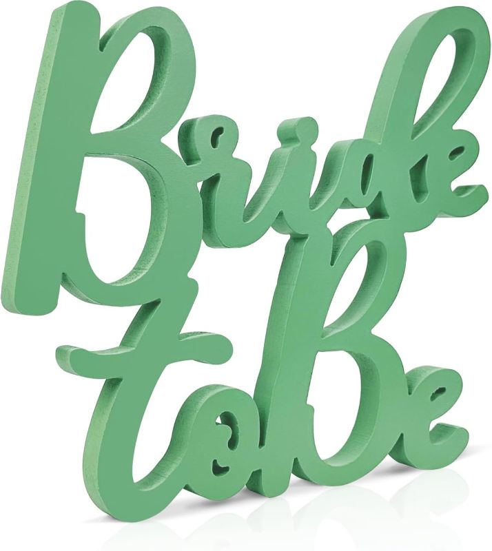 Photo 1 of Bridal Shower Decorations Bride to Be Sign for Batcholette Party Table Centerpieces Wedding Wooden Photo Booth Props for Wedding Party Decorations Supplies (Green)