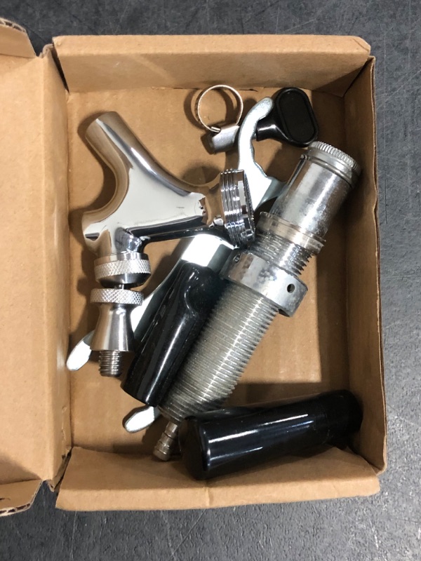 Photo 1 of Draft Beer Shank Faucet Kit, 2'' Beer Shank No Leak 1/4'' Beer Line Nipple Barb Fitting Beer Shank Tap for Kegerator Brewing with Self-Closing Beer Tap, Stainless Steel Core for Home Beer Party