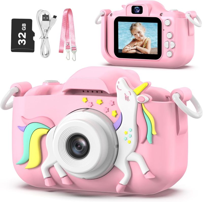 Photo 1 of Goopow Kids Camera Toys for 3-8 Year Old Girls Boys,Children Digital Video Camcorder Camera with Cartoon Soft Cover, Best Chritmas Birthday Festival Gift for Kids - 32G SD Card Included