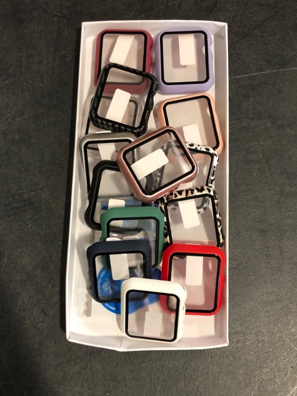 Photo 1 of 14 Pack Case for Apple Watch Series 3/2/1 38mm with Tempered Glass Screen Protector, BHARVEST High Definition Scratch Resistant Hard PC Bumper Cover for Apple Watch Accessories (10 Colors, 38mm)