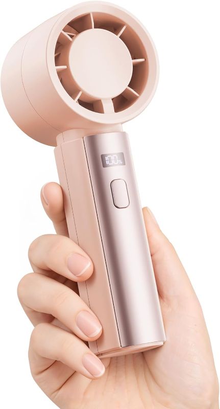 Photo 1 of Gaiatop Small Handheld Personal Fan, Powerful High Speed Turbo Cooling, 4000mAh USB Rechargeable Battery Powered Mini Portable Fan for Travel, Outdoor Essentials, Summer Gifts for Women Girls, Pink