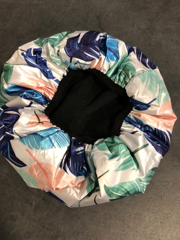 Photo 1 of Auban Shower Cap, Terry Lined Shower Caps, 3 Layer Large Shower Cap, Terry Cloth Reusable Shower Caps for Long Thick Hair, Waterproof Hair Cap