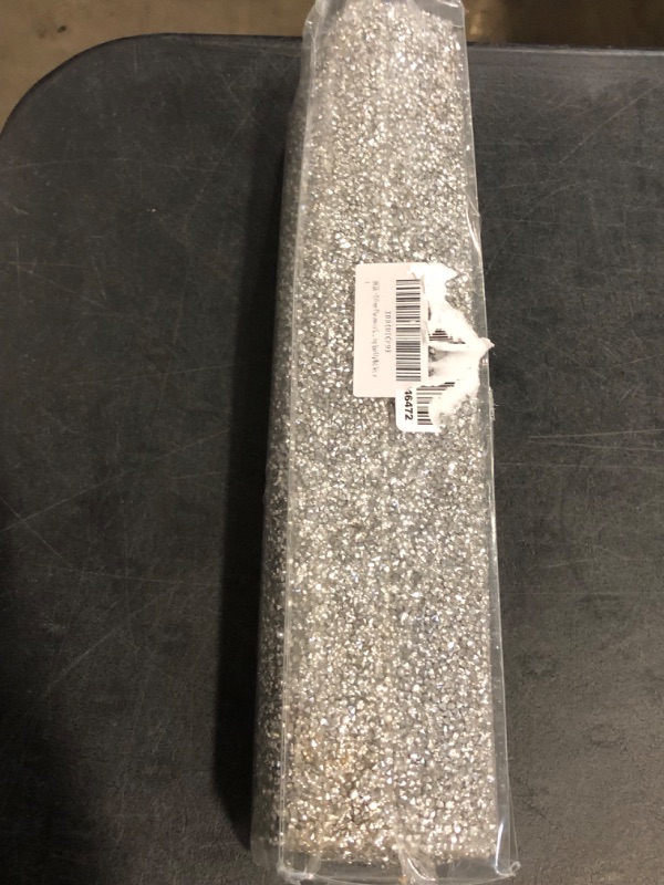 Photo 1 of Silver Heat Resistant Square Placemats - Set of 4 with Rhinestone Decor and Sparkly Bling