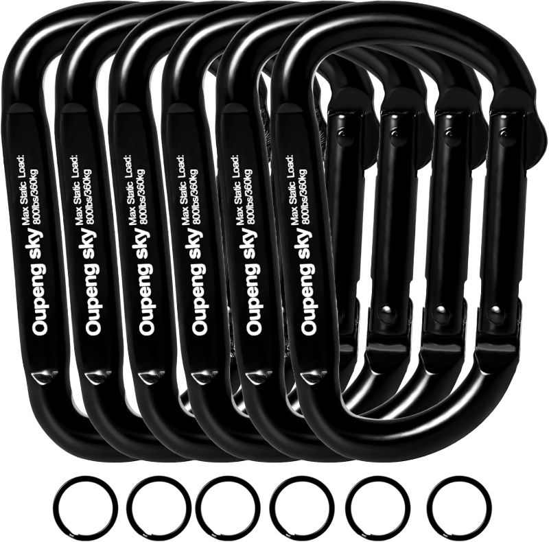 Photo 1 of Carabiner Clip - Heavy Duty Carabiners Carabeaner D Ring Shape,Key Chain Clip Hook,Keychain Clip,Multipurpose for Camping, Hiking,Backpacking or Other Outdoor Activities.