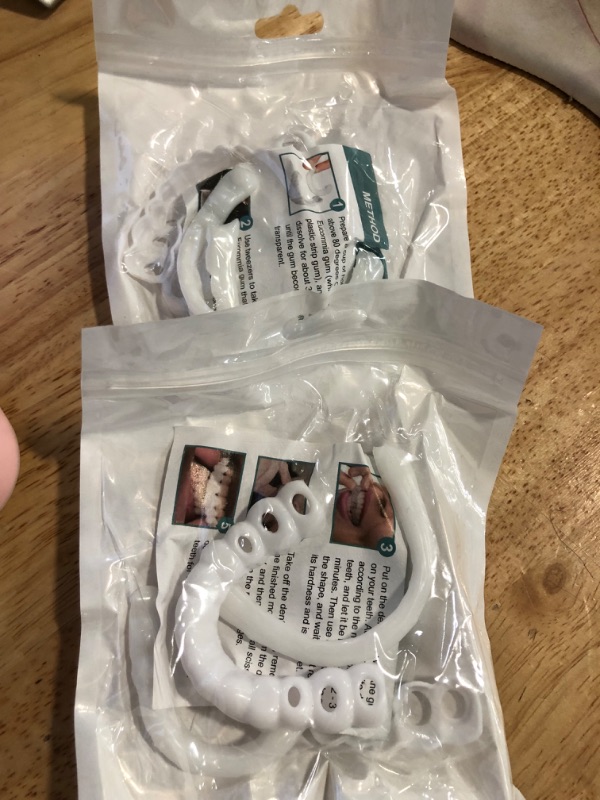 Photo 1 of 2 Pairs Adjustable Natural Smile Aids - Comfortable Top & Bottom Fit for Men/Women, Temporarily Restore Confident Smiling