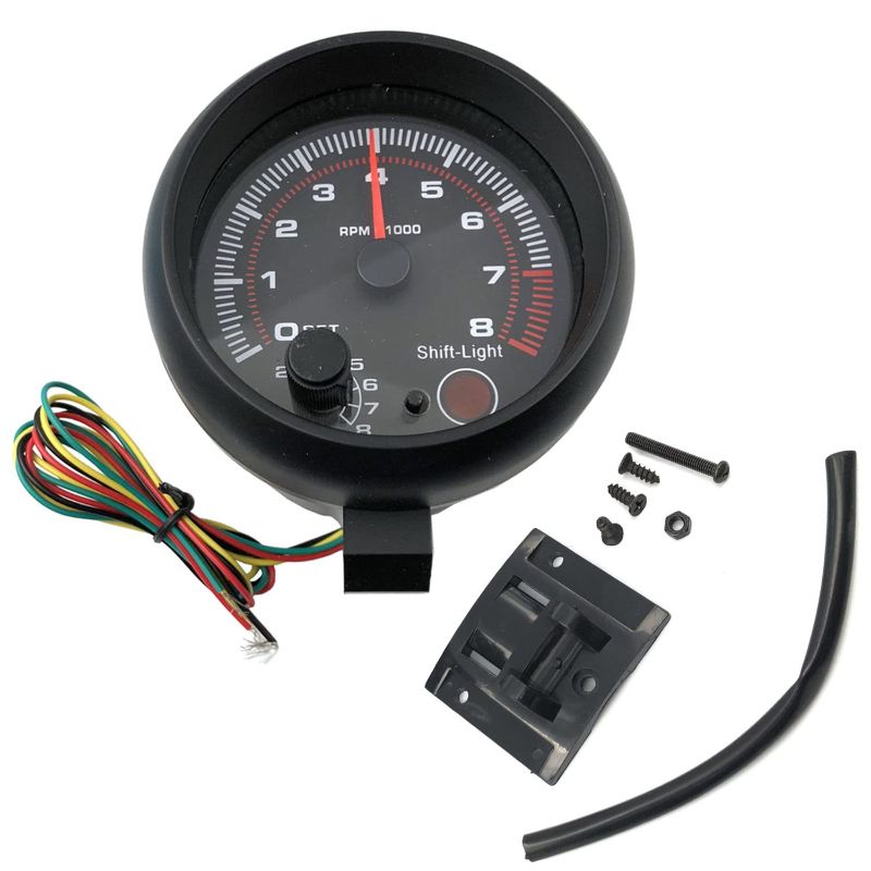 Photo 1 of DEVMO Inch Car Tachometer Tacho Gauge Meter 0-8000 12V RPM with Black Background