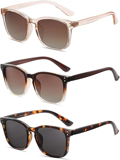 Photo 1 of Polarized Sunglasses for Women Classic Retro Trendy Style Sun glasses UV 400 Protection(3 Pack)