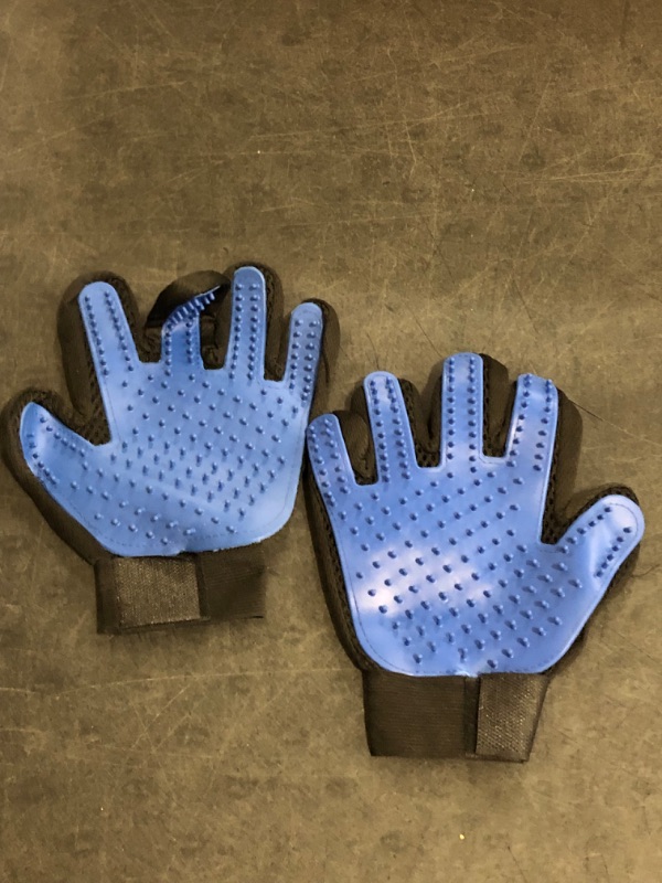 Photo 1 of Zoocozy 2 in 1 Pet Hair Removal Glove for Cat Dog, Indoor Cat Grooming Gloves, Pet Washing Brush for Shedding Massage - Double-Sided Available(Dark Blue)