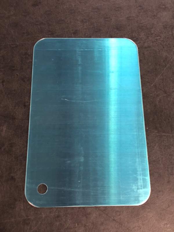 Photo 1 of Titanium and Stainless Steel Cutting Boards for Kitchen - Food Grade, Non-Stick Chopping Board for Meat, Fruit, Vegetables - Dishwasher Safe (12 x 8 in)