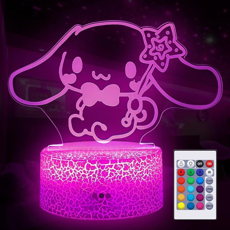 Photo 1 of 16 Colors Night Light 3D Illusion Table Lamp with Touch & Remote Control Acrylic LED Lamp Anime Led Light Cute Desk Lamp for Kids Artwork Decor Christmas Halloween Birthday Decoration Gifts