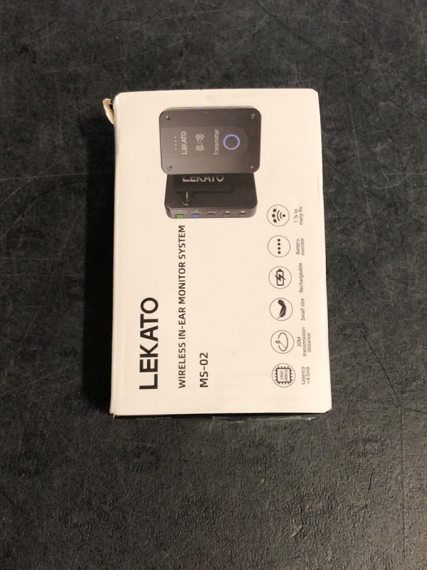 Photo 1 of LEKATO Wireless in Ear Monitor System MS-02, Upgraded 2.4G Stereo IEM System Low Latency with Transmitter Beltpack Receiver Auto-Pairing,One to More, in-Ear Monitoring for Church,Band,Singer,Stage