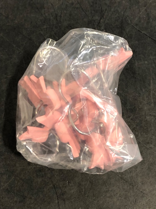 Photo 1 of Bow Shower Curtain Hooks, 12 Pack Decorative Resin Knots, Rustproof Rings for Bathroom Bedroom Living Room Baby Room Nursery Art Decors (Pink)