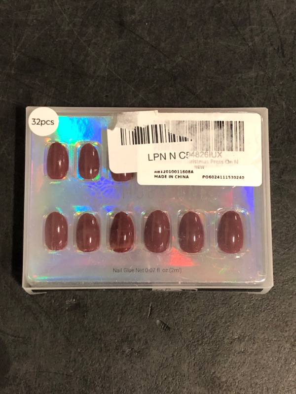 Photo 1 of Modelones Short Press On Nails, 32Pcs 16 Sizes Oval Fake Nails with Nail Glue, Adhesive Tabs, Nail File, Prep Pad, Manicure Stick, Cherry Red