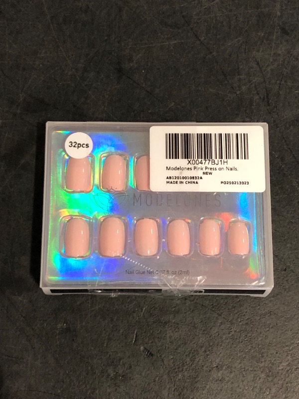 Photo 1 of Modelones Pink Press on Nails, Spring Easter Short Square Fake Nails, Reusable Nail Kit with Nail Glue Adhesive Tabs Mini Nail File, Nails Press Ons 32Pcs 16Sizes, Women Girl Gift