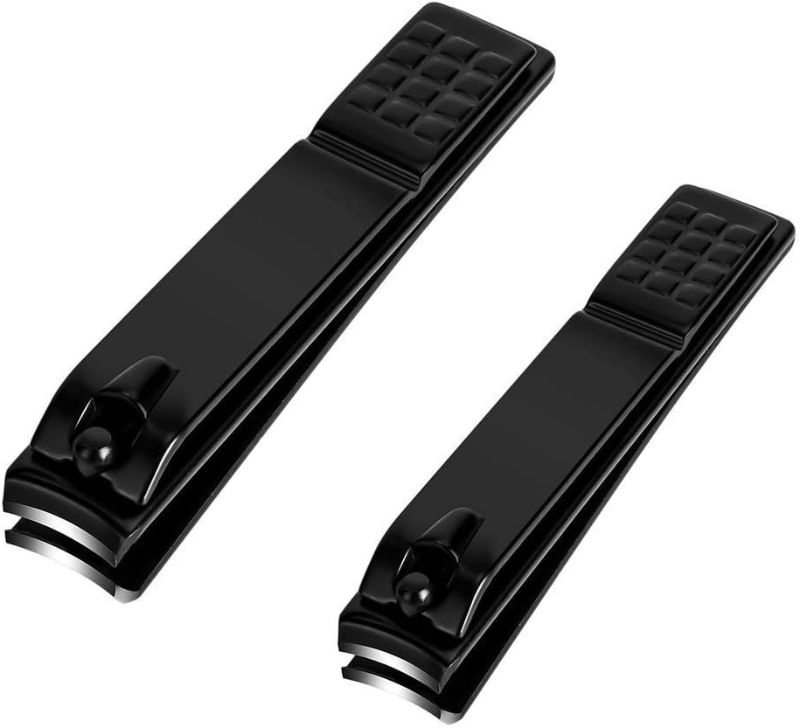Photo 1 of Nail Clippers Set, Sharp Stainless Steel Fingernail Clipper & Toenail Clippers, Black Nail Cutter, Large and Small 2 Piece Set.