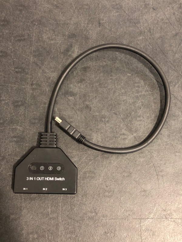 Photo 1 of HDMI Switch, HDMI Splitter 3 in 1 Out 4K@60Hz, 3-Port Switcher Selector with Pigtail Cable, Multi-Port Hub Supports 3D, HDCP2.2, HDR Compatible with Laptop, Xbox, Blu-Ray Player, Etc.