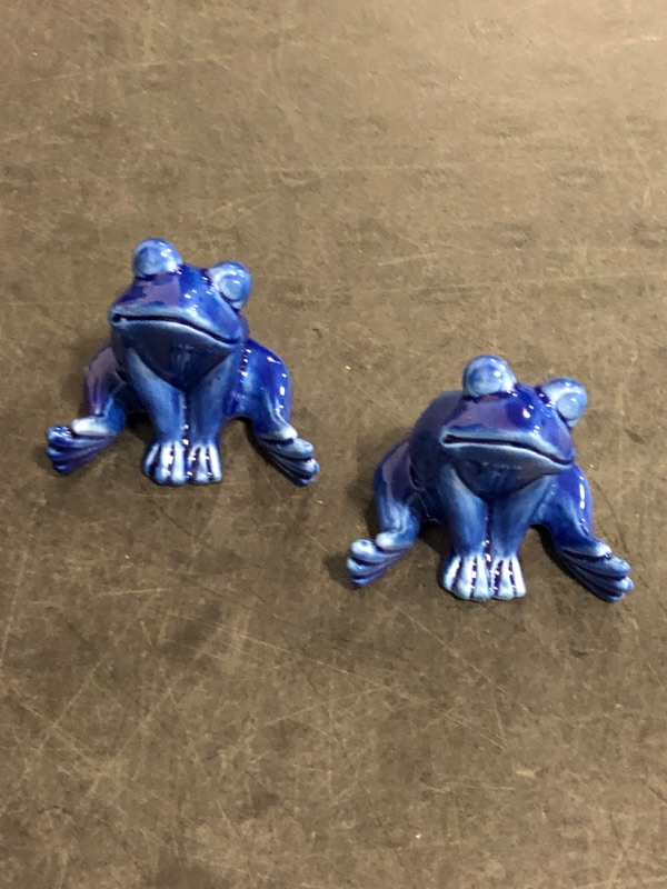 Photo 1 of Ceramic Frog Toilet Bolt Covers Decorative, Set of 2 Tall Toilet Bolt Caps,Cute Frog Toilet Screw Cover Caps, Toilet Caps for Bottom of Toilet for Bathroom Decor, Easy to Install (B - Blue)