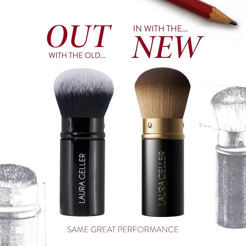 Photo 1 of Old Addition ** LAURA GELLER NEW YORK Retractable Airbrush Kabuki Brush for All Face Makeup & Foundation for Liquid, Cream and Powder Face Makeup With Aluminum Handle