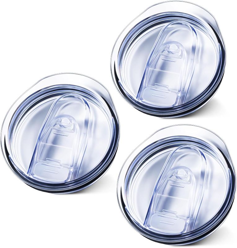 Photo 1 of 3 Pack 20oz Skinny Straight Stainless Steel Tumbler Replacement Lid?Spill Proof Splash Resistant Silicon Sliding cover for 2.76inch mouth?Straw Friendly for work, travel and Daily Life