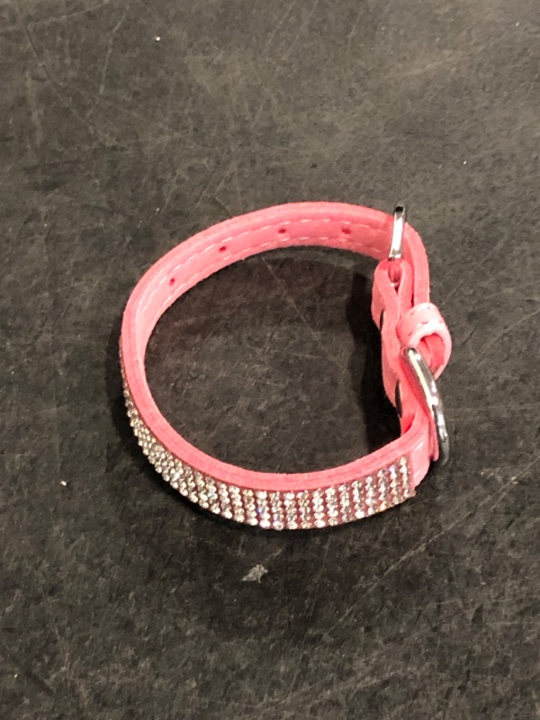 Photo 1 of Small Dog Collar, Bling Rhinestone Diamond Fancy Crystal Glitter Pretty Jewel Pet Puppy Collars for XXS XS Small Medium Large Breed Girl Female Dogs Cats, Pink S