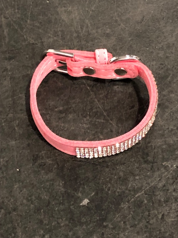 Photo 1 of Small Dog Collar, Bling Rhinestone Diamond Fancy Crystal Glitter Pretty Jewel Pet Puppy Collars for XXS XS Small Medium Large Breed Girl Female Dogs Cats, Pink S