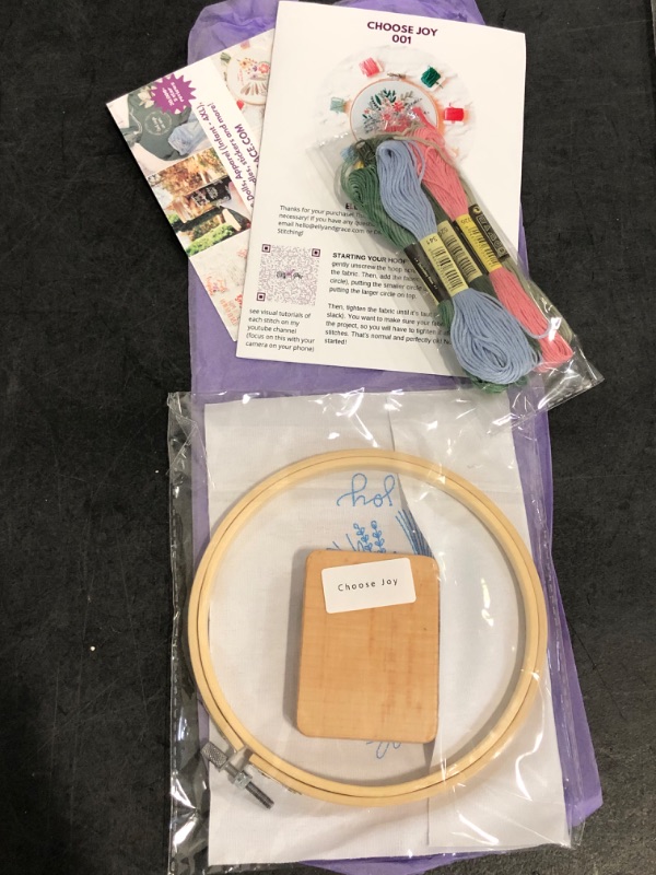 Photo 1 of **Different Design** Elly & Grace Christian Embroidery Kit with Embroidery Hoop, Easy Embroidery Kit for Beginners and Adults, Full Embroidery Hoop Kit with Needles and Thread Included