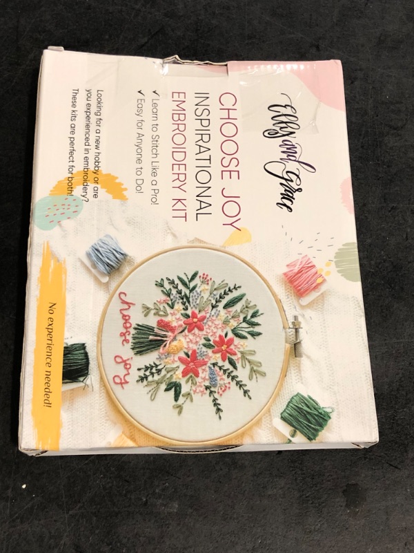 Photo 1 of **Different Design** Elly & Grace Christian Embroidery Kit with Embroidery Hoop, Easy Embroidery Kit for Beginners and Adults, Full Embroidery Hoop Kit with Needles and Thread Included