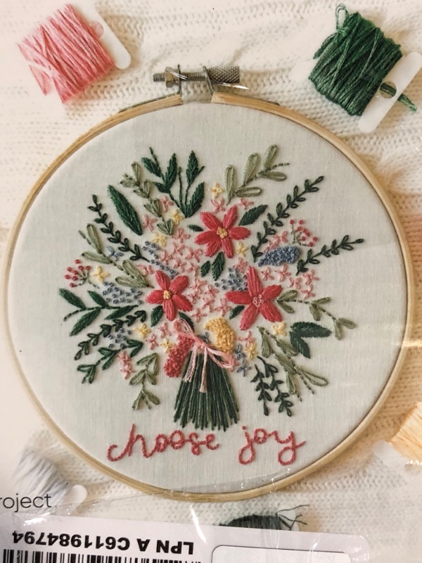 Photo 1 of **Different Design** Elly & Grace Christian Embroidery Kit with Embroidery Hoop, Easy Embroidery Kit for Beginners and Adults, Full Embroidery Hoop Kit with Needles and Thread Included