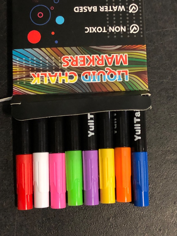 Photo 1 of Timart Extra Fine Tip Chalk Markers (8 Pack 1mm Point), Liquid Chalk Pens - Dry Erase Marker Pens for Blackboard, Chalkboards, Windows, Glass, Bistro, Cars, Signs, Chalkboard Labels Included
