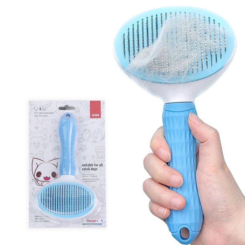 Photo 1 of Cat Brush for Hair Removal, Dog Brush for Indoor Cats and Dogs, Suitable for Shedding & Haired Pets, Skin Friendly Hair Removal Beauty Tool, Blue