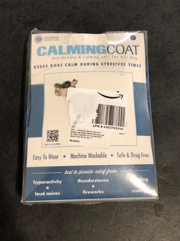 Photo 1 of (L) Dog Anxiety Vest Comfort Relief Coat, Dog Anxiety Calming Vest Wrap for Thunderstorm, Travel, Fireworks, Vet Visits, Separation Anxiety Relief for Dogs
