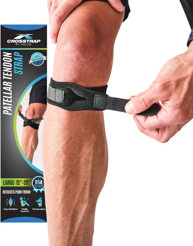 Photo 1 of (L) Stabilizing Patella Knee Strap | Patella Tendon Brace for Running, Cycling, Hiking, and Sports | Pain Relief and Support, Knee Stabilizer Brace For Exercise