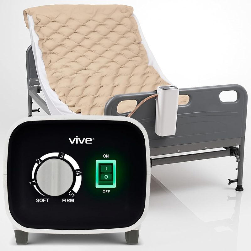 Photo 1 of Vive Alternating Air Pressure Mattress Pad - The Original Bed Sore Prevention Solution - Hospital Topper for Bedridden Patients - Includes Waterproof, Breathable Ulcer Cushion & Whisper Quiet Pump